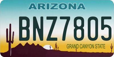 AZ license plate BNZ7805