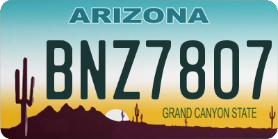 AZ license plate BNZ7807