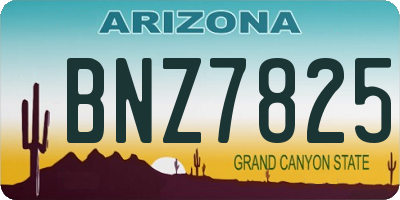 AZ license plate BNZ7825