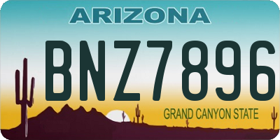 AZ license plate BNZ7896