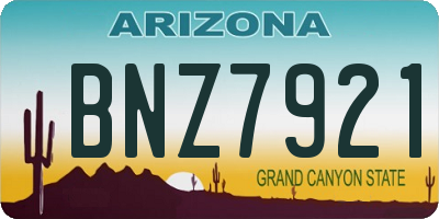AZ license plate BNZ7921