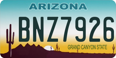 AZ license plate BNZ7926