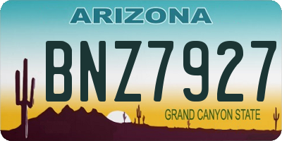 AZ license plate BNZ7927