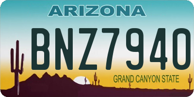 AZ license plate BNZ7940