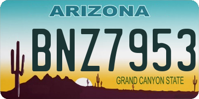 AZ license plate BNZ7953