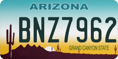 AZ license plate BNZ7962