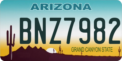 AZ license plate BNZ7982