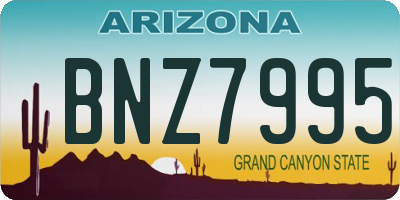 AZ license plate BNZ7995