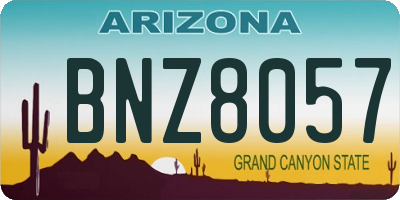 AZ license plate BNZ8057