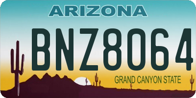 AZ license plate BNZ8064