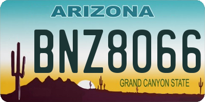 AZ license plate BNZ8066