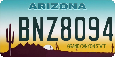 AZ license plate BNZ8094