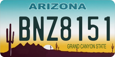 AZ license plate BNZ8151