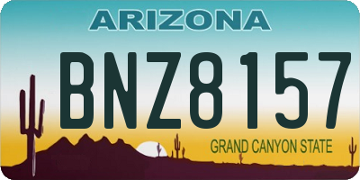 AZ license plate BNZ8157