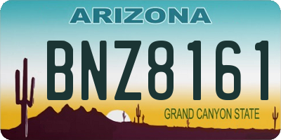 AZ license plate BNZ8161
