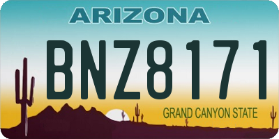 AZ license plate BNZ8171