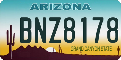 AZ license plate BNZ8178