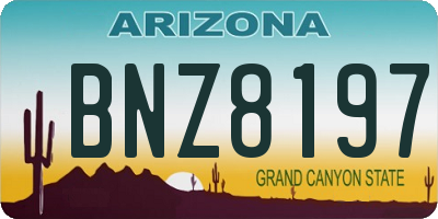 AZ license plate BNZ8197