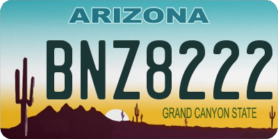 AZ license plate BNZ8222
