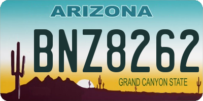 AZ license plate BNZ8262