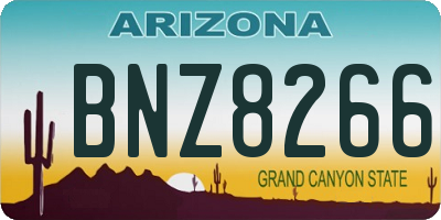 AZ license plate BNZ8266
