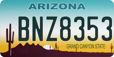 AZ license plate BNZ8353
