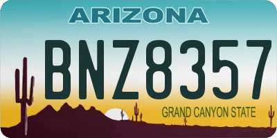 AZ license plate BNZ8357