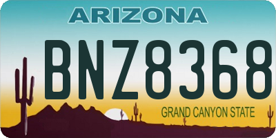 AZ license plate BNZ8368