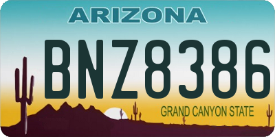 AZ license plate BNZ8386