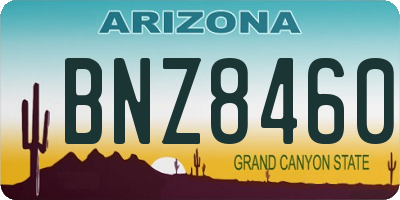 AZ license plate BNZ8460