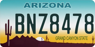 AZ license plate BNZ8478