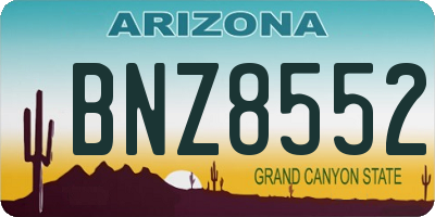 AZ license plate BNZ8552