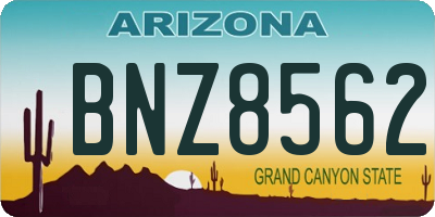 AZ license plate BNZ8562