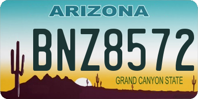 AZ license plate BNZ8572