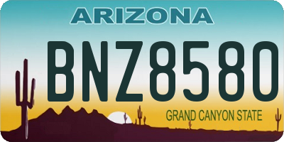 AZ license plate BNZ8580