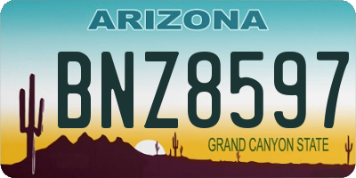 AZ license plate BNZ8597