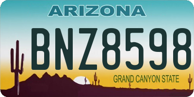 AZ license plate BNZ8598