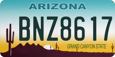 AZ license plate BNZ8617