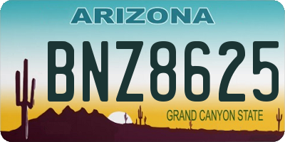 AZ license plate BNZ8625