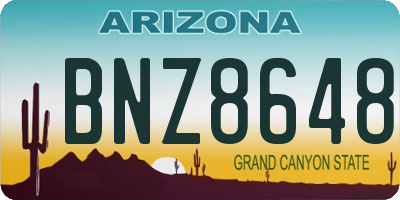 AZ license plate BNZ8648