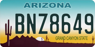 AZ license plate BNZ8649