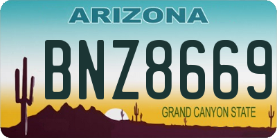 AZ license plate BNZ8669