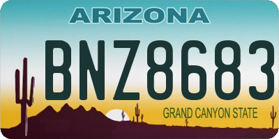 AZ license plate BNZ8683