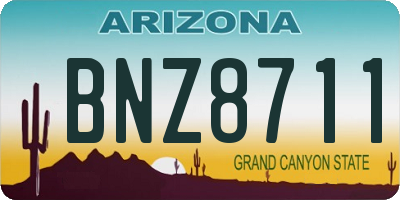 AZ license plate BNZ8711