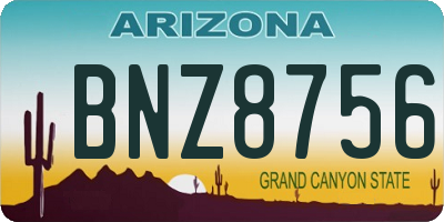 AZ license plate BNZ8756