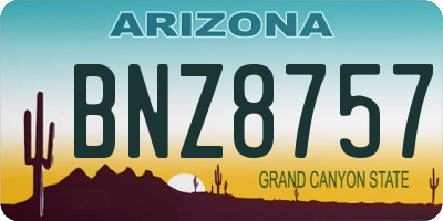 AZ license plate BNZ8757