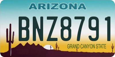 AZ license plate BNZ8791