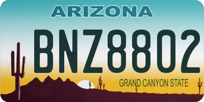 AZ license plate BNZ8802