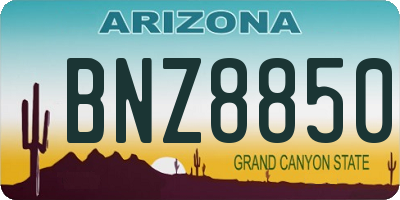AZ license plate BNZ8850
