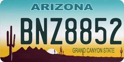 AZ license plate BNZ8852